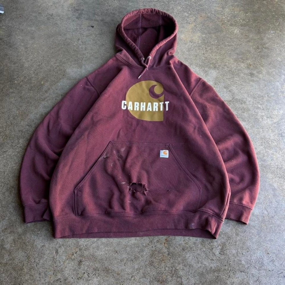 2000s carhartt thrashed hoodie - Picture 2 of 5